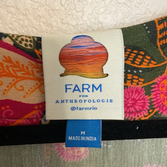 Farm Rio Cover Up Dress Leaves Tassels Pom Caftan Kimono - Picture 7 of 7